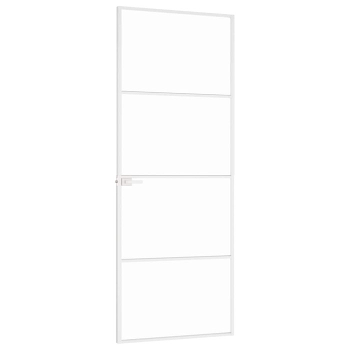 Notranja vrata bela 76x201,5 cm kaljeno steklo aluminij tanka